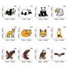 A collection of animal embroidery patches featuring panda, tiger, and eagle designs.