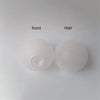 Front and rear views of a frosted threaded dome lampshade.