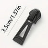 Black universal replacement zipper sliders shown with a measurement line indicating 3.5cm/1.37in.
