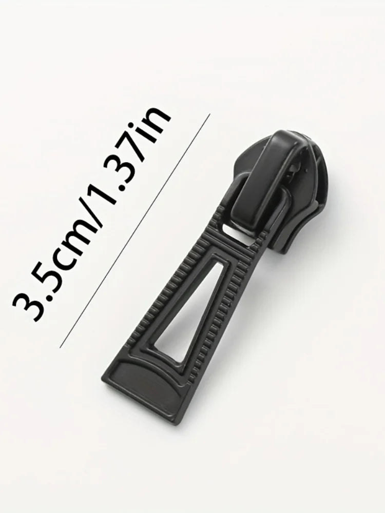 Black universal replacement zipper sliders shown with a measurement line indicating 3.5cm/1.37in.