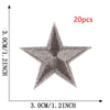 A single gray five-pointed star embroidery patch is shown against a measurement scale.