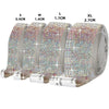 A roll of self-adhesive crystal rhinestone ribbon in various sizes (S to XL) for DIY crafts.