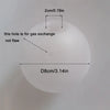 A white frosted threaded dome lampshade with a hole for gas exchange and a diameter of 8cm or 3.14 inches.