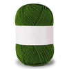 A ball of soft milk cotton knitting yarn in a vibrant green color.