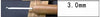 A white and wooden crochet knitting needle with a 3.0mm size marking.