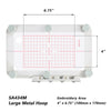 SA434M Large Metal Hoop, a 4" x 6.75" embroidery area with a grid pattern.