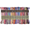 A set of gradient embroidery threads in various colors and shades for cross stitch