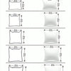 Diagrams showing various sizes for throw pillow covers, including 50 cm and 55 cm options.