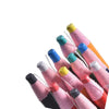 A collection of colorful fabric chalk markers in various shades including pink, yellow, and blue.