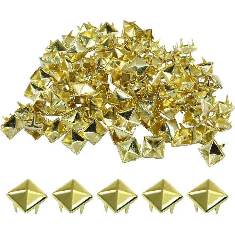 Square Pyramid Metal Studs for DIY Leathercraft and Punk Fashion