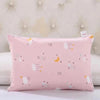 Pink cartoon style children's pillowcase with small stars and clouds