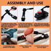 Step-by-step instructions showing how to assemble and use a zipper repair kit for fixing damaged zippers.