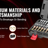 A kit of premium materials including bearing steel taps, carbon steel dies, thread files, and a plastic storage case for thre